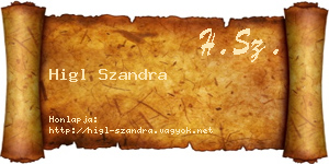 Higl Szandra névjegykártya